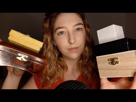 ASMR whispers, tapping & scratching on boxes 😴