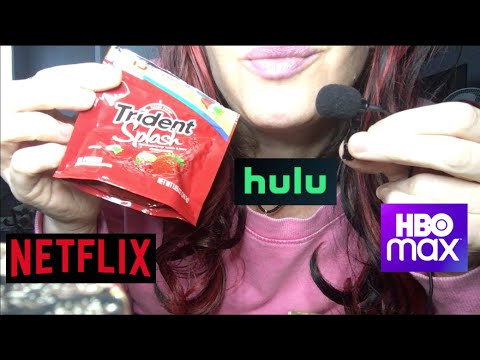 ASMR Gum Chewing What I'm Watching on Netflix, Hulu and HBO | Whispered Mini Mic