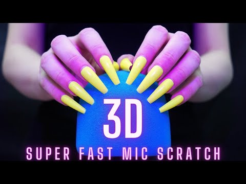 Asmr Fast and Aggressive Mic Scratching - Brain Scratching with Long Nails | No Talking for Sleep 4K