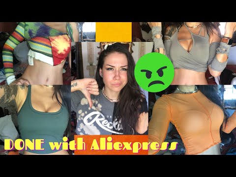 (ASMR) Aliexpress (scam-A$$) crop top try-on Haul. Soft spoken, Crinkling, fabric sounds