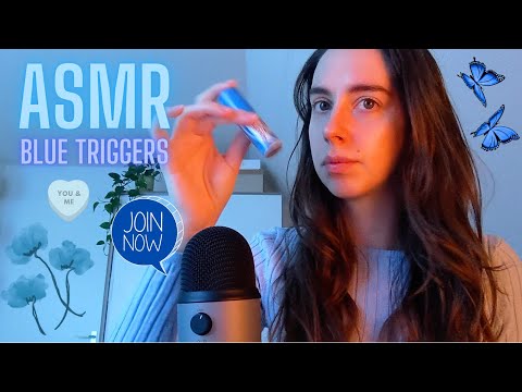 ASMR | Blue Triggers | Calm Color For Deep Sleep And Relaxation | Teasing And Tingels |