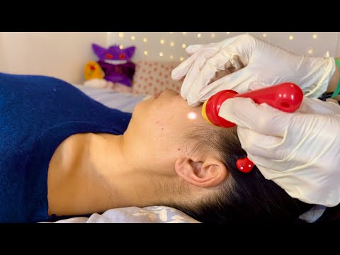 ASMR Mole Check + Pimple Treatment w. CRINKLY GLOVES, Pinpoint Light + SHAKY Liquid Sounds!
