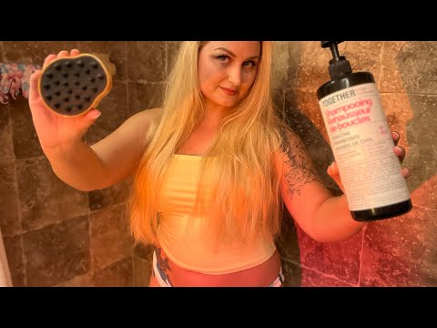[ASMR] Lo-Fi Polish Girl🇵🇱Relaxing Shampoo/ Scalp Massage/Hair Brushing/ Soft Spoken/Taking Shower