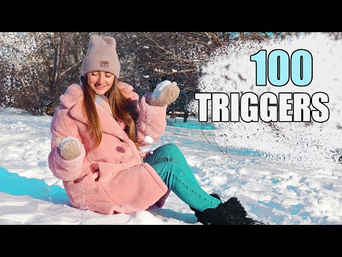 ASMR 100 TRIGGERS in 10 minutes SNOW, ICICLES, ICE | АСМР 100 ТРИГГЕРОВ Снег, лед и сосульки