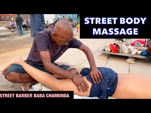 ASMR |Street Barber Baba Chamunda Relaxing Body Massage | Holi City Varanasi | ASMR YOGi