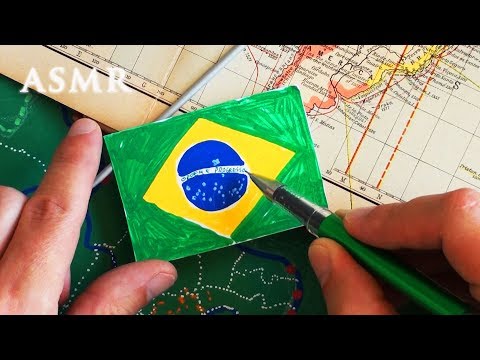 ASMR Drawing Map of Brazil Part 2 | History | Drawing Flag