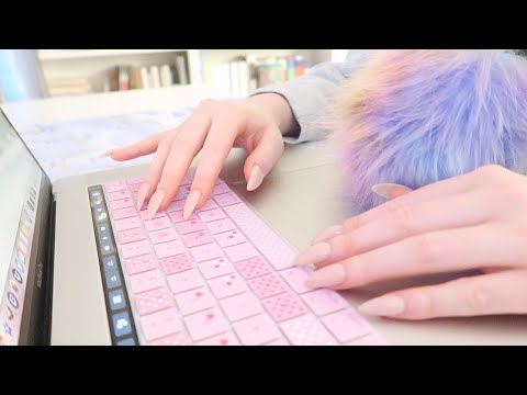 ASMR Actually Typing On A Keyboard W Tips Of Nails, No-Talking || Scratching & Tapping Keyboard ASMR