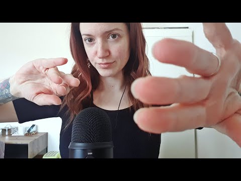 ASMR pure hand sounds with fabric scratching, mouth sounds, whispering, counting, hair sounds