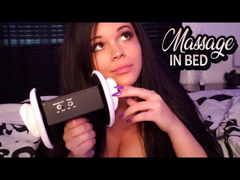 ASMR Ear Massage 3Dio with Oil & Whisper in Bed 😴