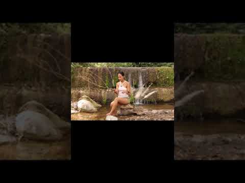 ASMR Whispering on a little falls, picking flowers, spotting a kingfisher)  Refreshing #shorts