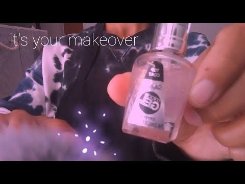 ASMR doing your makeup in 2 minutes (Hair Brushing, Makeup, Nails)