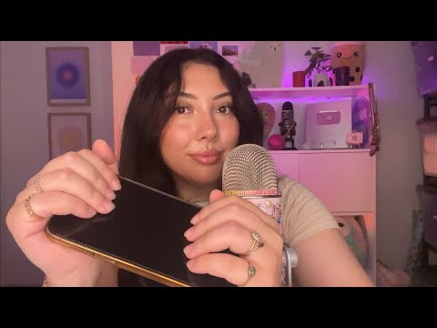 ASMR iPhone tapping 📱 with natural nails