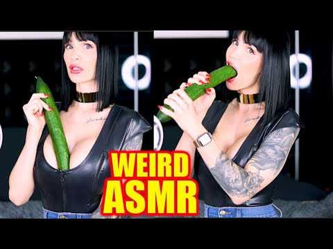 WEIRD ASMR in Latex - Is that REAL???🥒CUCUMBER🥒 100% tingle guarantee