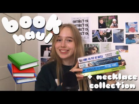 ASMR book haul and necklace collection | talking about books and necklaces 📖