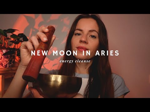 ASMR REIKI energy cleanse for the New Moon & Solar Eclipse in Aries ✨ soft spoken, hand movements