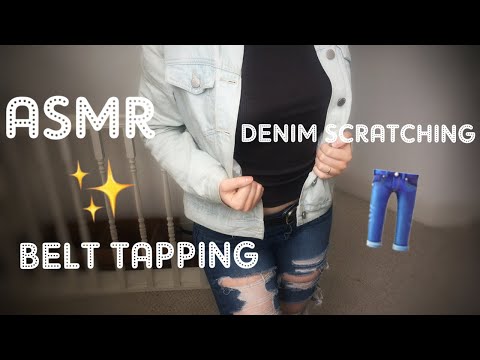 ASMR~ 3 Minute Tingle Fix! FIRST TIME Trying Fabric Sounds (Denim Scratching and Belt Tapping)🤩