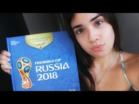ASMR ⚽ Album FIFA RUSSIA 2018 🇷🇺 ACMP - Tapping , hand sounds, whisper , soft spoken - Português