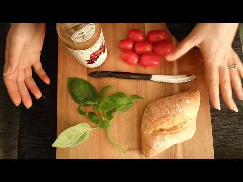 ASMR How to make Tomato Basil Mozzarella Sandwich  ☀365 Days of ASMR☀