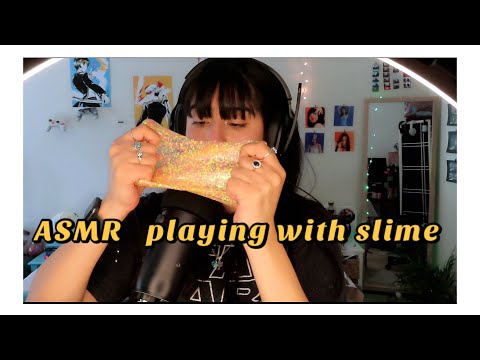 ASMR playing with slime (Blue Yeti)