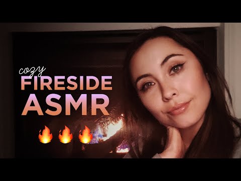 COZY FIRESIDE ASMR - whispering, mouth sounds, brushing, tapping, crinkling and more!