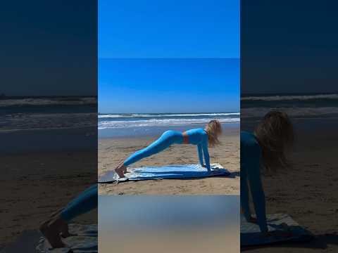 ASMR Yoga for calm 😌 #asmrshorts #beachyoga