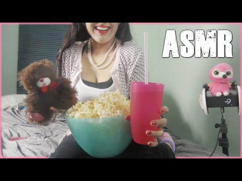 ASMR Mukbang 먹방 ❤ Eating  Popcorn ♥ Eating Sounds Whisperingღ🍿🍿🍿ღ 3DIO BINAURAL♥☮️💟