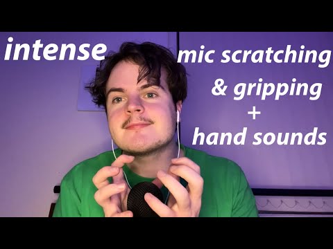 ASMR Fast & Aggressive Hand sounds, Mic Triggers, Mic Gripping + Mic Scratching