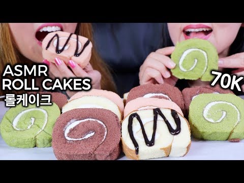 ASMR EATING SWISS ROLL CAKES 롤케이크 리얼사운드 먹방 | Kim&Liz ASMR