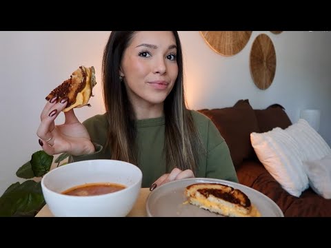 ASMR - Eat Lunch With Me! | Grilled Cheese & Soup Mukbang *soft spoken*