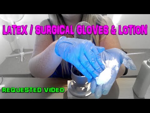 ASMR | Surgical / Latex Gloves & Lotion (Requested Video) Blue yeti