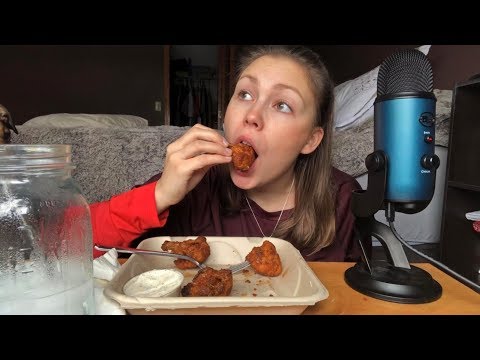 ASMR || Eating Crunchy Wings + Ranch (vegan)