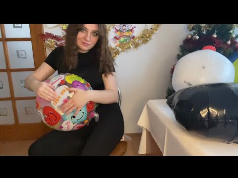 ASMR | Popping Balloons | Sit To Pop | Sit to Deflate Beachball| Spit Painting Asmr 💝😈😈