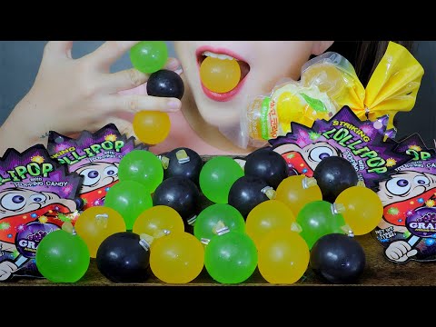 ASMR EATING GRAPES MANGO JELLY BALL X POPPING CANDY EATING SOUNDS | LINH-ASMR