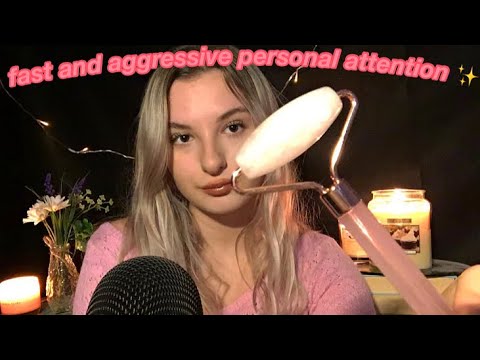ASMR: fast and aggressive personal attention (plucking negative energy, eating you, mouth sounds) ✨
