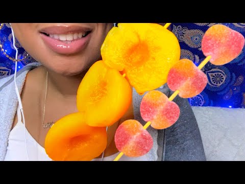 ASMR | Gummy Peaches 🍑 V.S Frozen  (Kinda) Peaches 🍑  No Talking