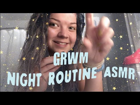 GRWM for bed ASMR 💤~ hair brushing, skincare application
