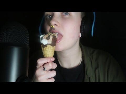 ASMR | Eating Chocolate & Hazelnut Ice Cream Cone