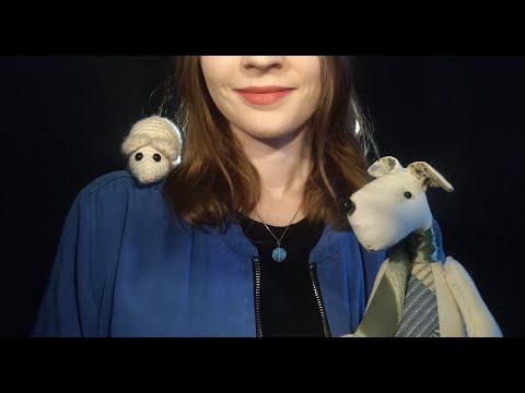 Handmade toys collection [ASMR] (fabrics, gentle whispers, hand movements)