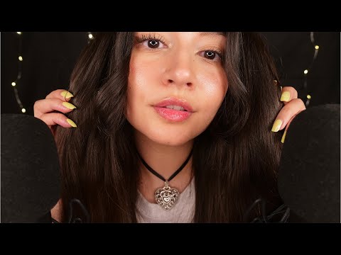 ASMR Ear To Ear 👂 Mouth Sounds & Whispers w/ Hair Play (Scratching, Brushing, Tapping)