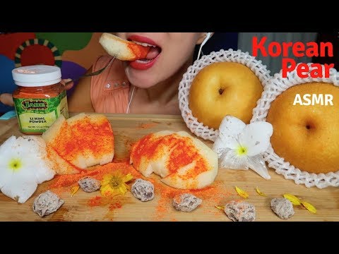 ASMR Korean Pear + Li Hing Mui  mukbang | (중국) 리 힝  파우더에 찍어 먹는 배 먹방 | **Eating Sound 리얼사운드