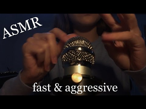 ASMR fast&aggressive hand sounds and mouth sounds *super tingly*