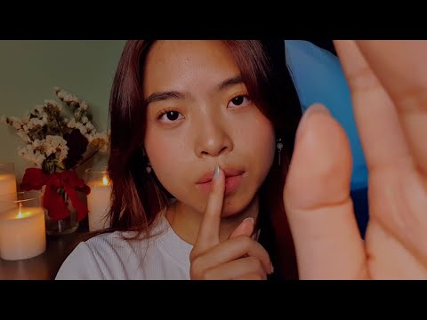 ASMR Shushing You To Sleep (No Talking) 🌬️ Face Touching, Hand Movements & Breathing with Soft Music