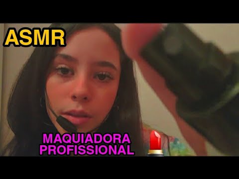 ASMR PROFISSIONAL TE MAQUIANDO/roleplay (sons de maquiagem)