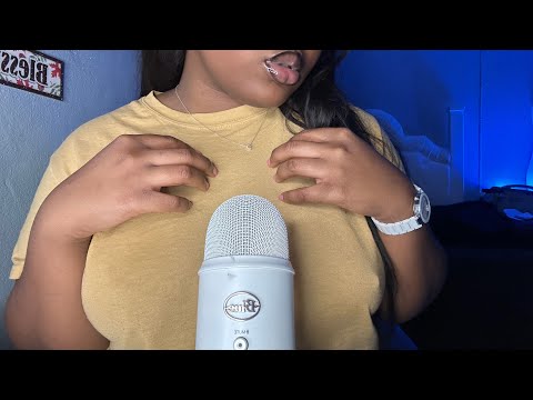 shirt scratching with mouth sounds