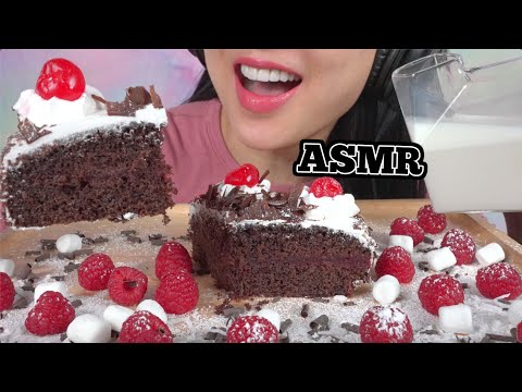 ASMR CHOCOLATE CAKE + FRESH FRUITS (EATING SOUNDS) NO TALKING | SAS-ASMR