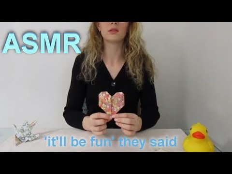 quarantine activities asmr | make origami with me (badly) | paper folding, soft spoken