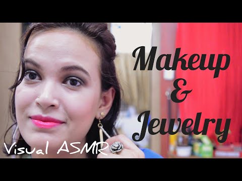 Visual ASMR ~ Getting ready ~ Makeup, Jewelry, Blow dryer sounds (no talking)