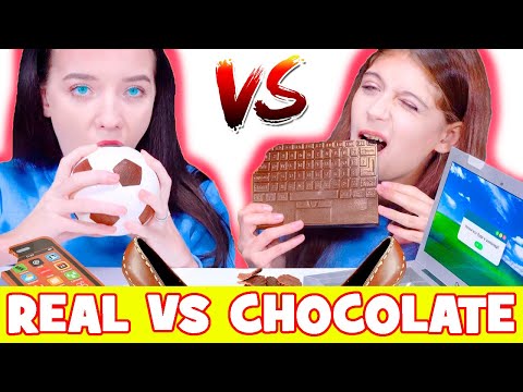 ASMR Chocolate Food VS Real Food Mukbang Challenge By LiLiBu
