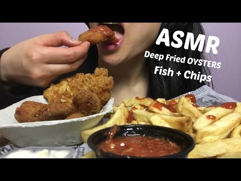 ASMR Deep Fried Oysters FISH + CHIPS (EATING SOUNDS) NO TALKING | SAS-ASMR