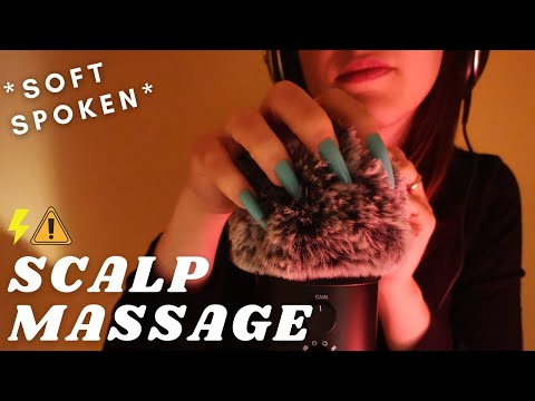 ASMR - ASMR - FAST and AGGRESSIVE SCALP SCRATCHING MASSAGE | mic scratching with FLUFFY cover